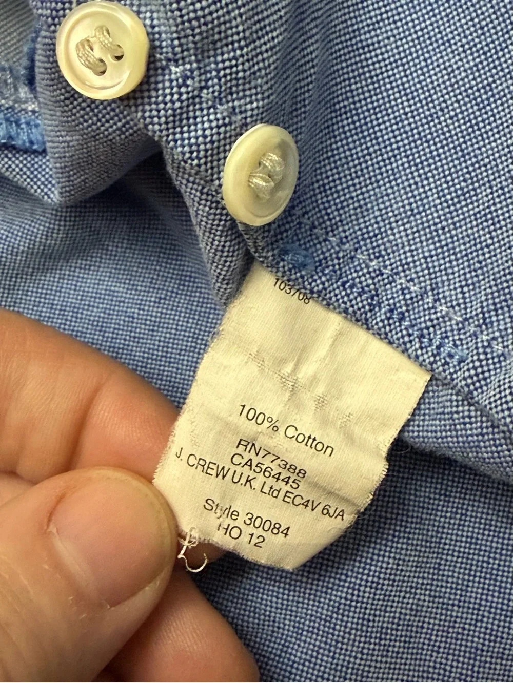 J. Crew Two-Tone Light and Dark Blue Button-Down Shirt